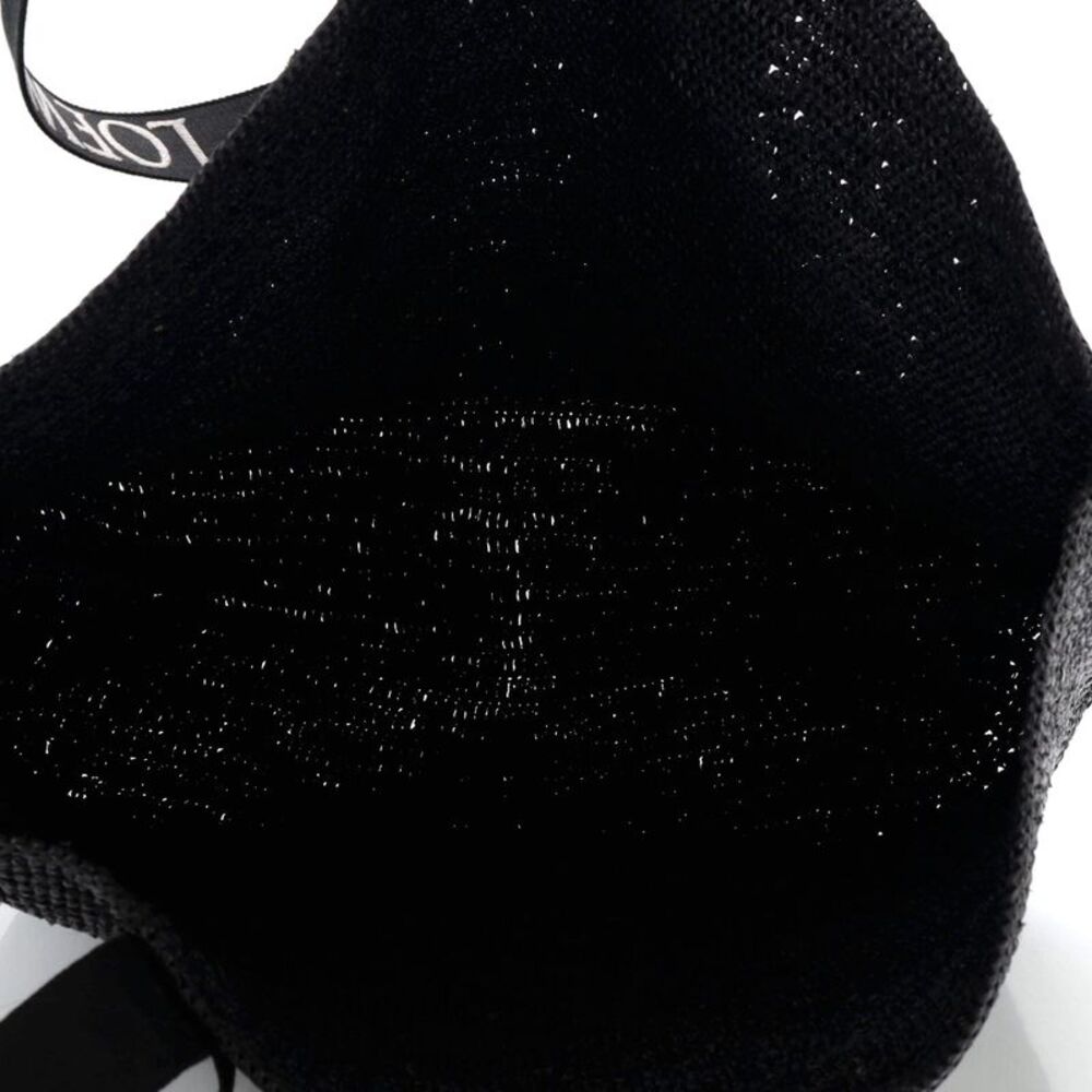 Loewe Fold Logo Strap Tote Raffia Large Black - Picture 5 of 6